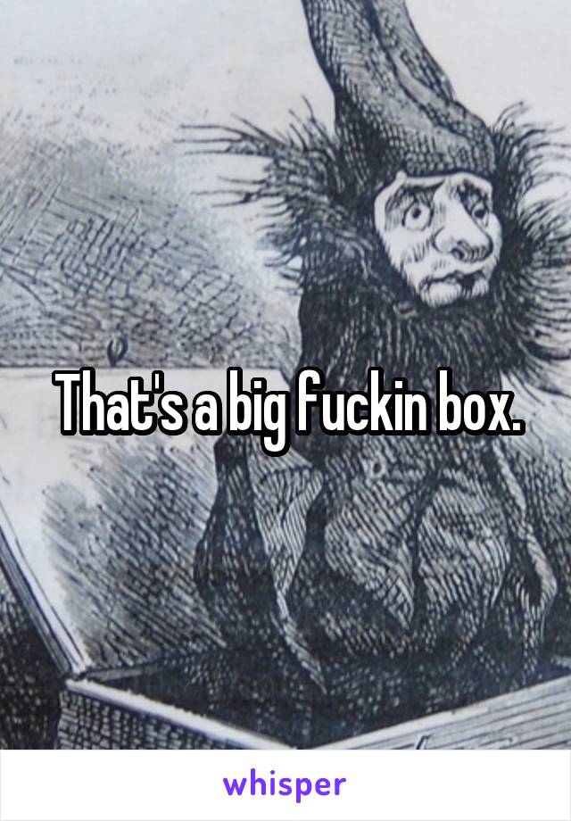 That's a big fuckin box.