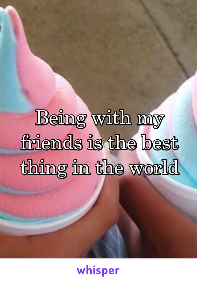 Being with my friends is the best thing in the world