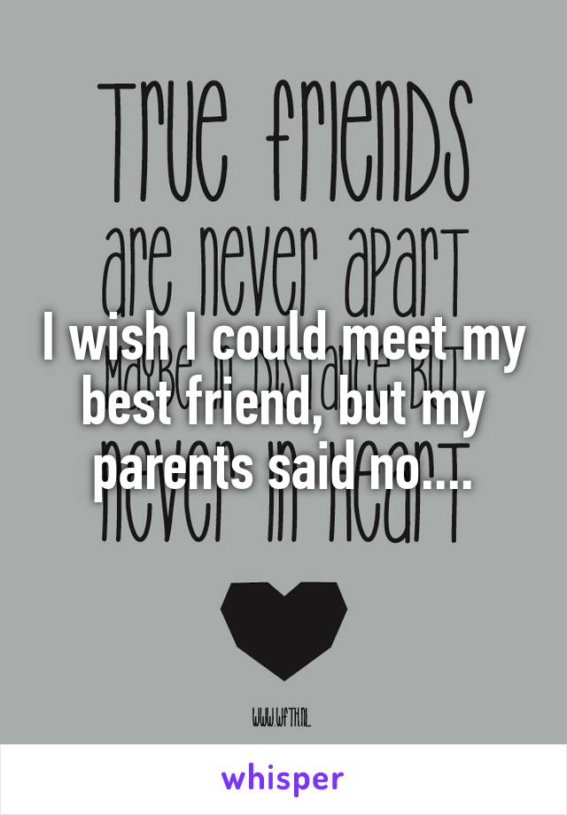 I wish I could meet my best friend, but my parents said no....