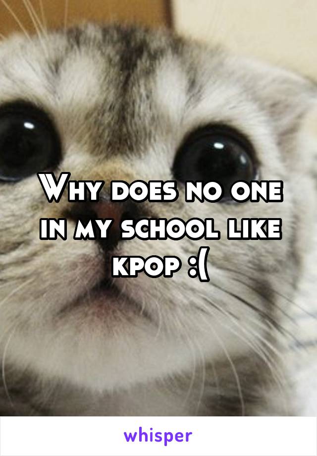 Why does no one in my school like kpop :(