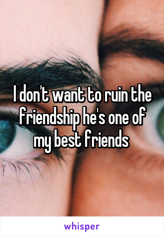 I don't want to ruin the friendship he's one of my best friends 