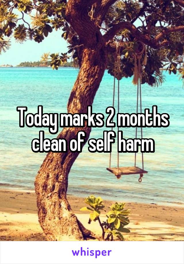 Today marks 2 months clean of self harm