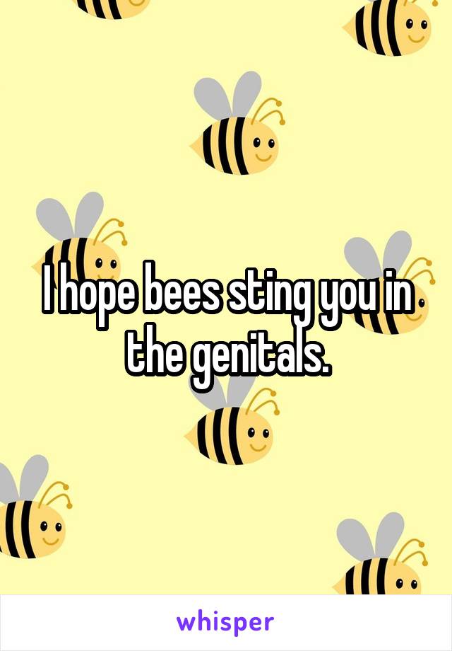 I hope bees sting you in the genitals.