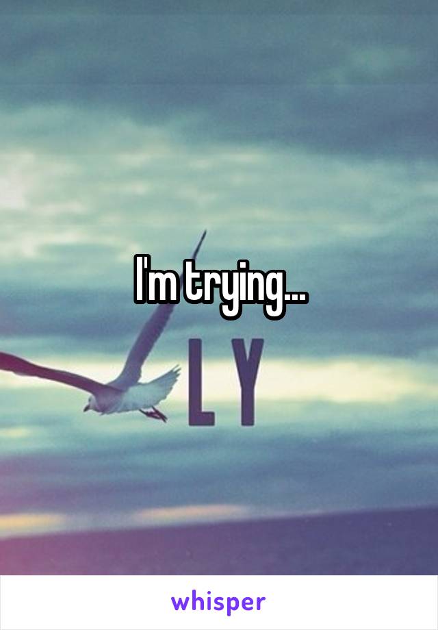 I'm trying...
