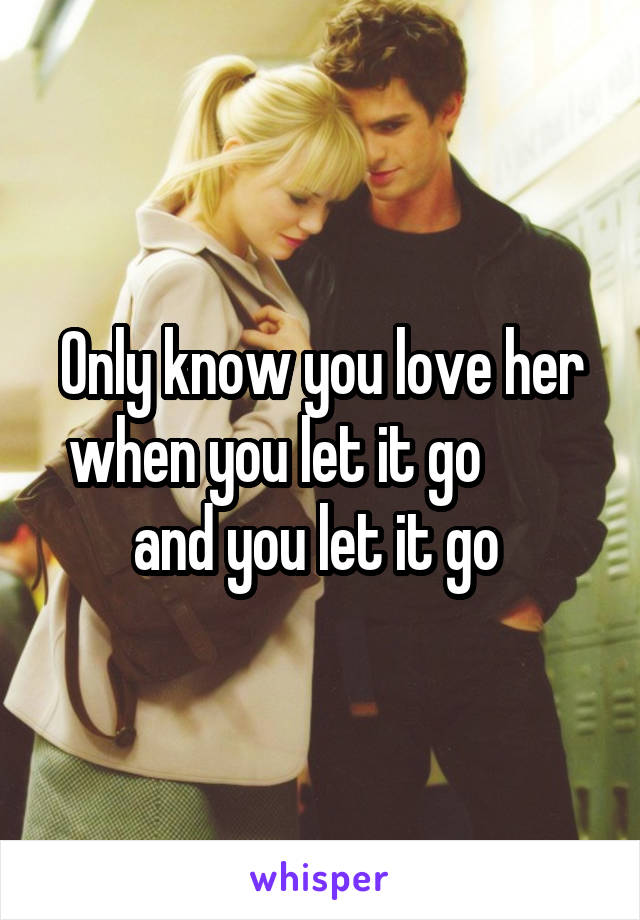 Only know you love her when you let it go         and you let it go 