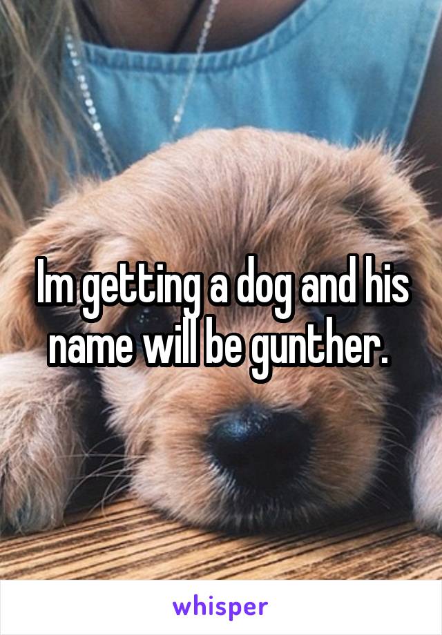 Im getting a dog and his name will be gunther. 