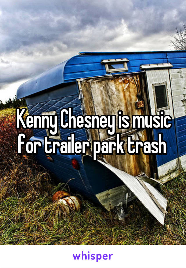 Kenny Chesney is music for trailer park trash 