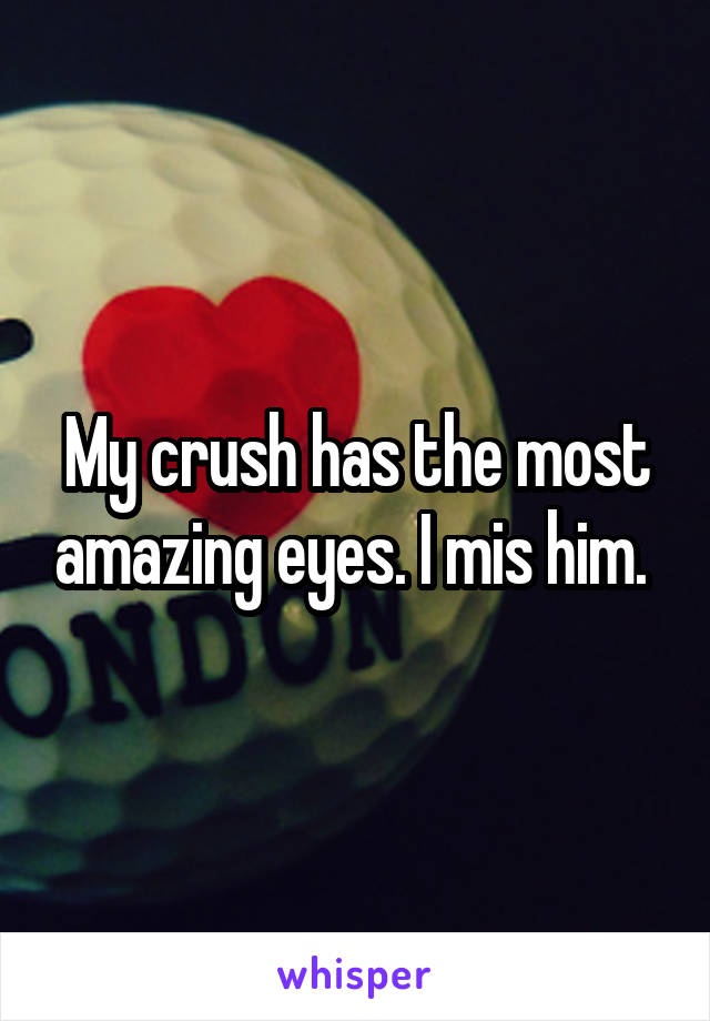 My crush has the most amazing eyes. I mis him. 