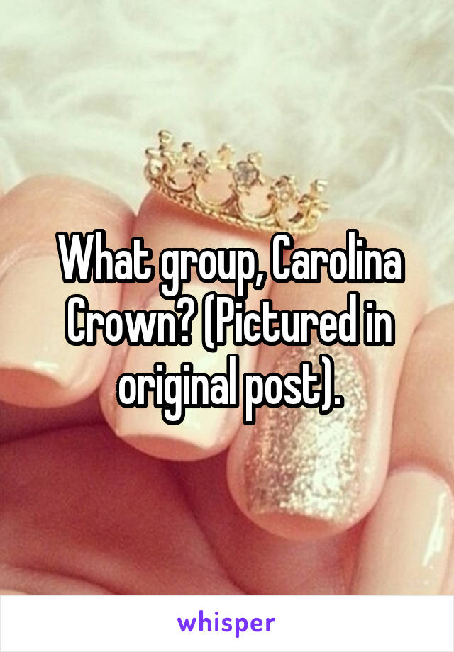 What group, Carolina Crown? (Pictured in original post).