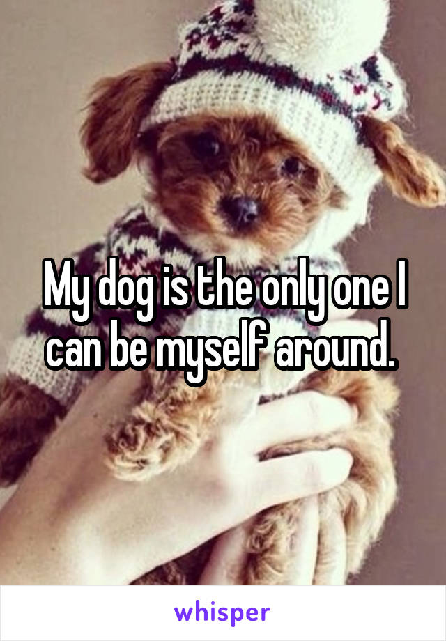 My dog is the only one I can be myself around. 