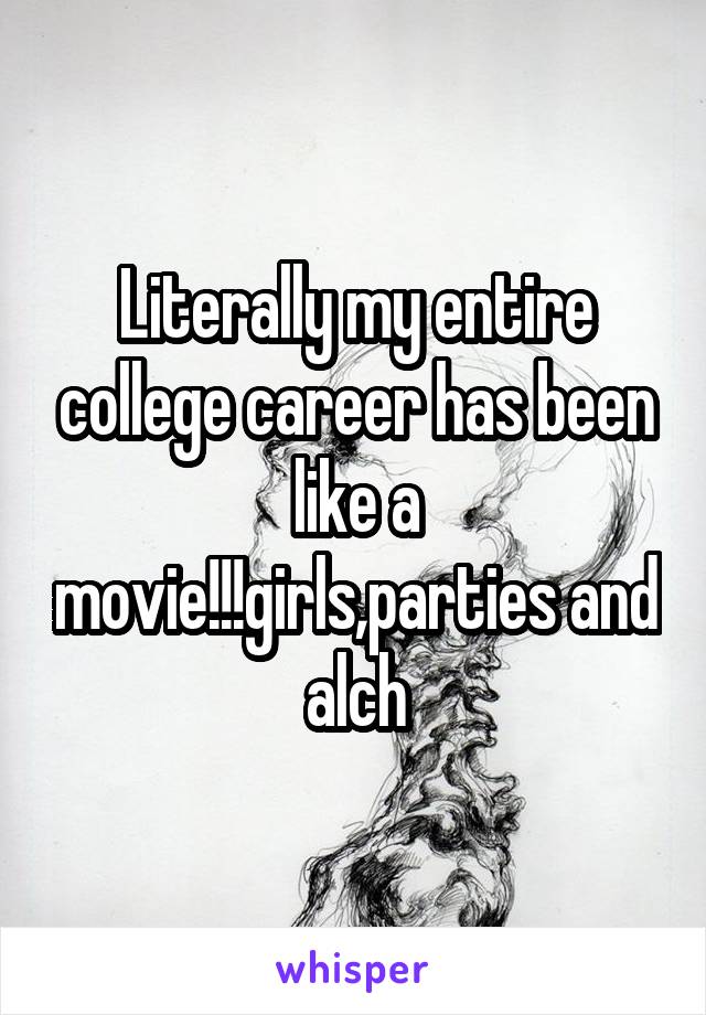 Literally my entire college career has been like a movie!!!girls,parties and alch