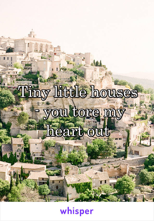 Tiny little houses
 - you tore my heart out