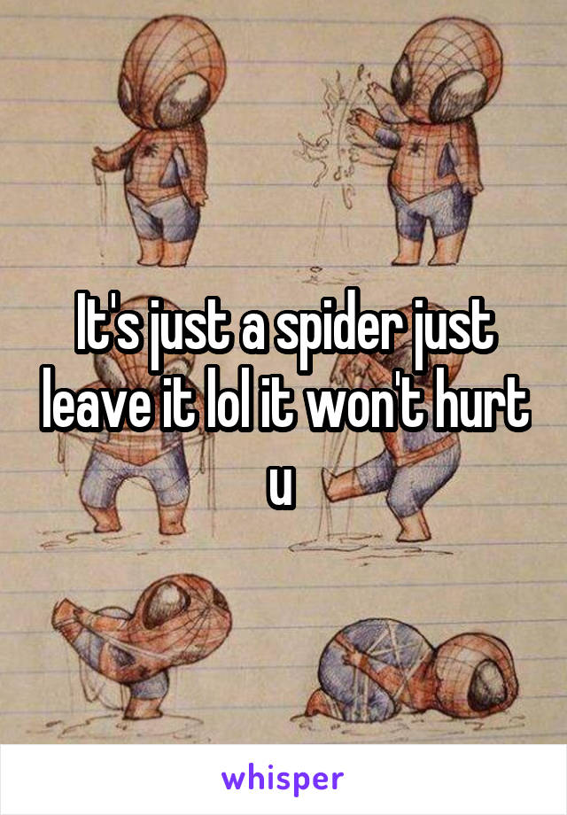 It's just a spider just leave it lol it won't hurt u 