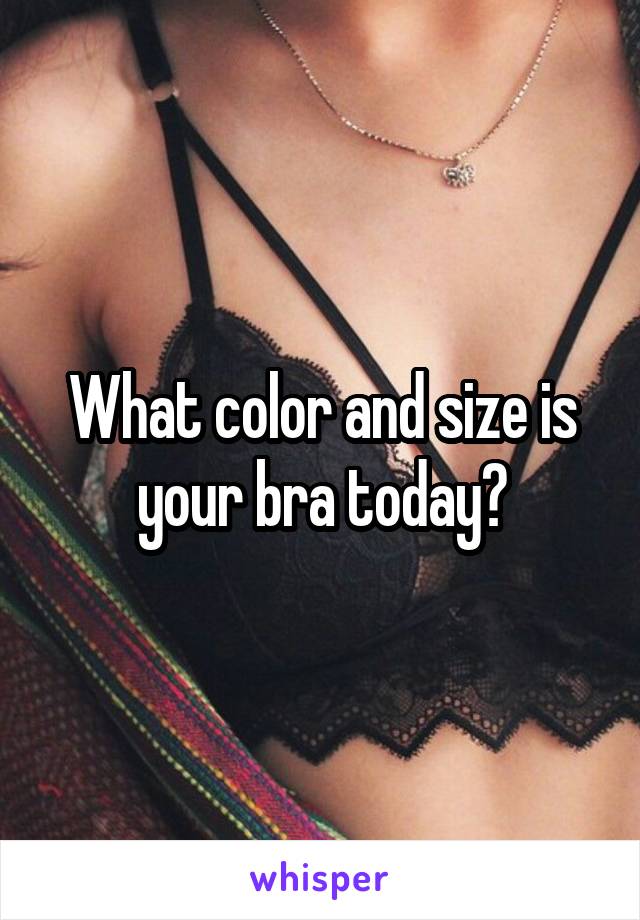 What color and size is your bra today?