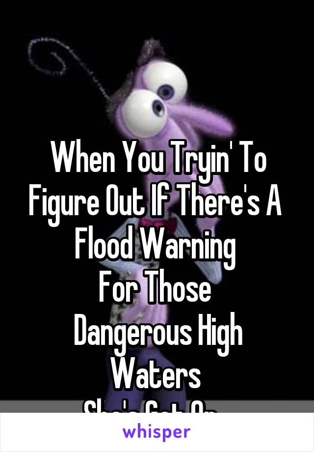 


When You Tryin' To Figure Out If There's A 
Flood Warning 
For Those 
Dangerous High Waters 
She's Got On...