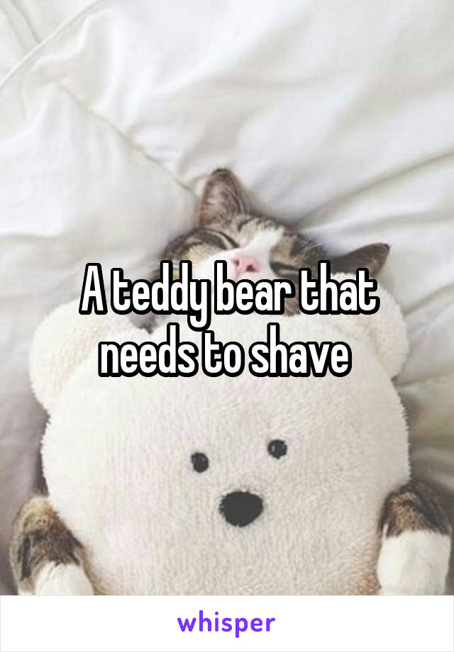 A teddy bear that needs to shave 