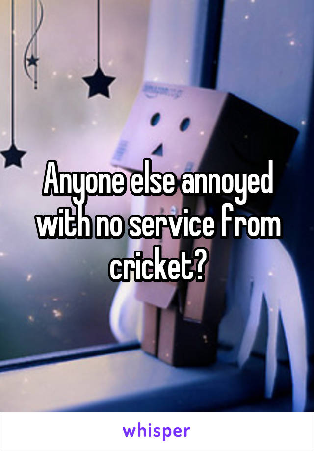 Anyone else annoyed with no service from cricket?