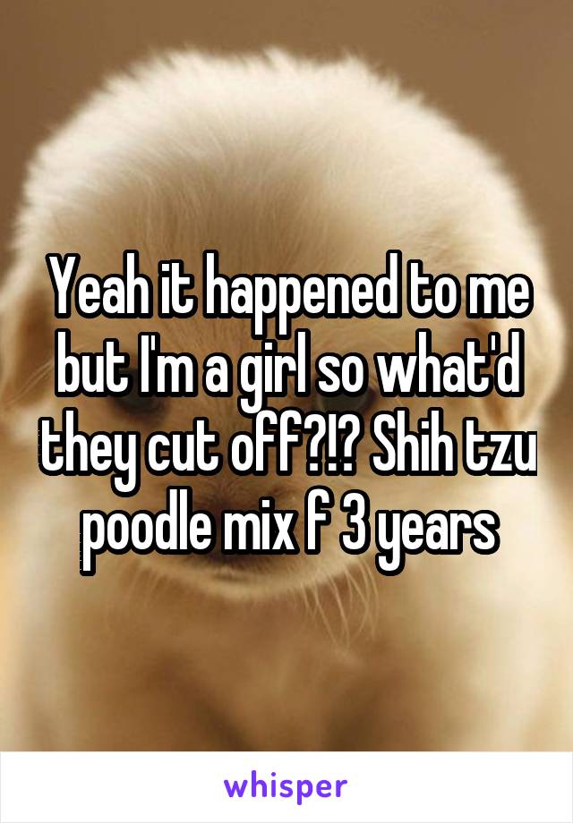 Yeah it happened to me but I'm a girl so what'd they cut off?!? Shih tzu poodle mix f 3 years