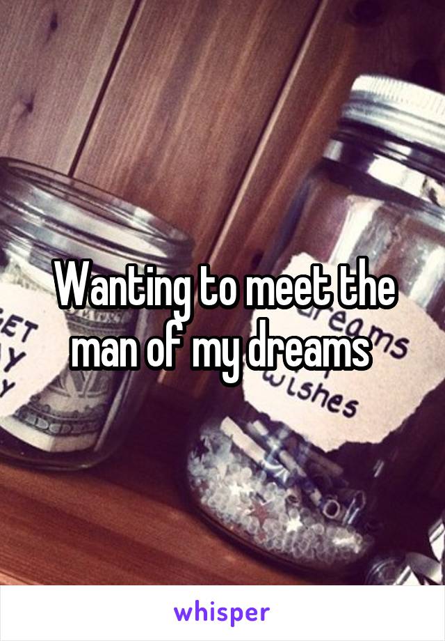 Wanting to meet the man of my dreams 