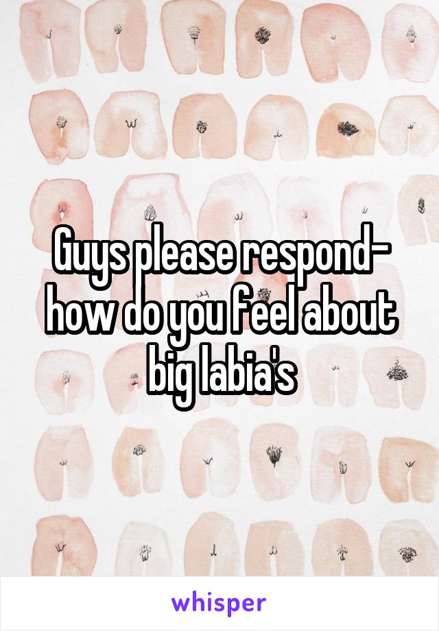 Guys please respond- how do you feel about big labia's