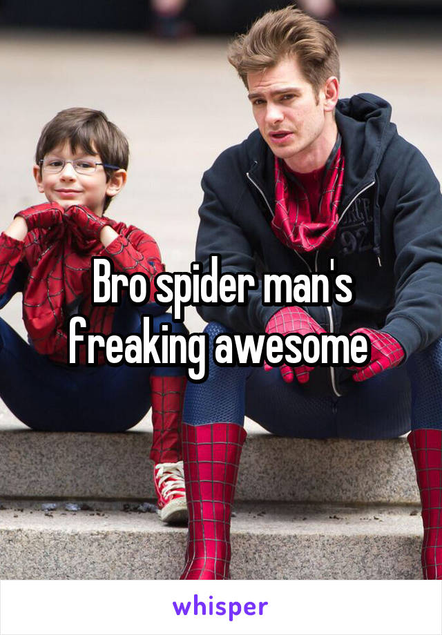 Bro spider man's freaking awesome 