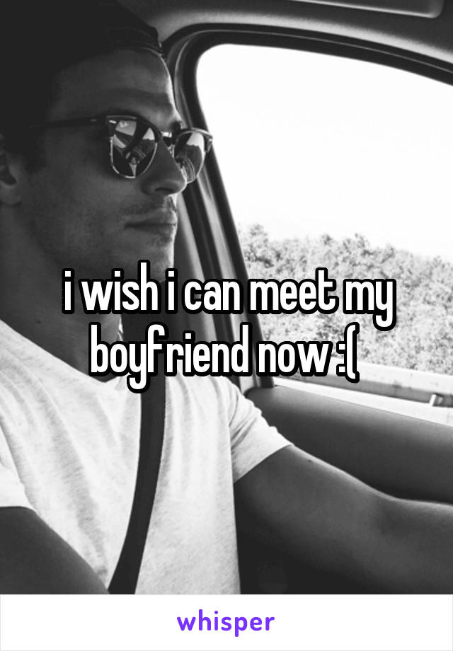 i wish i can meet my boyfriend now :( 