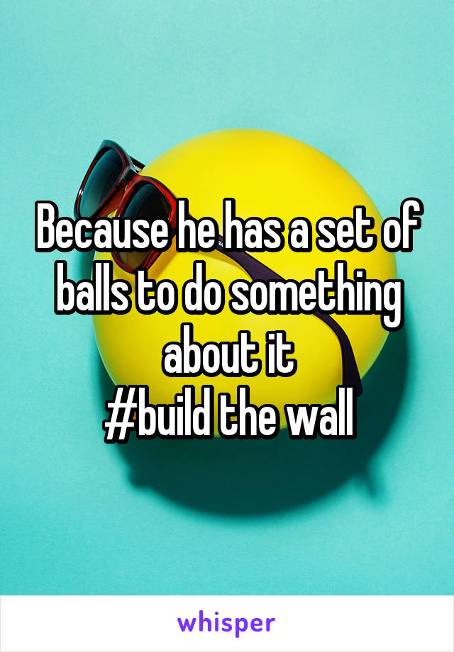 Because he has a set of balls to do something about it
#build the wall