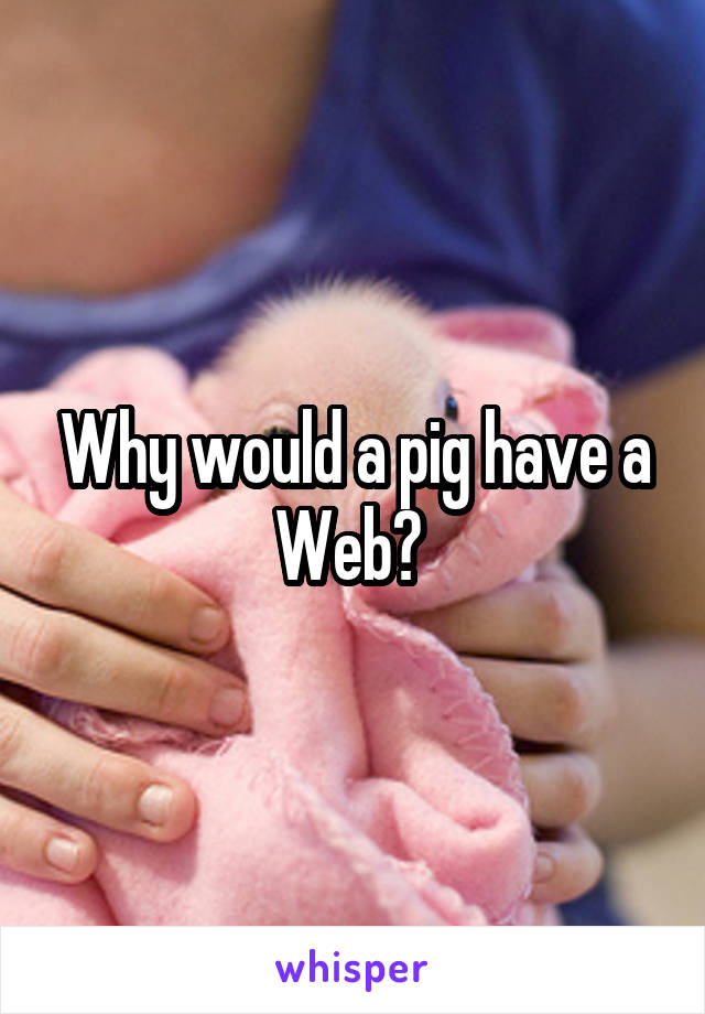Why would a pig have a Web? 