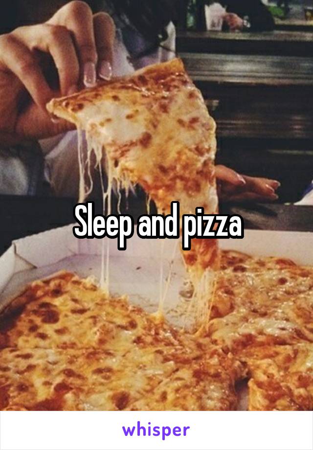 Sleep and pizza