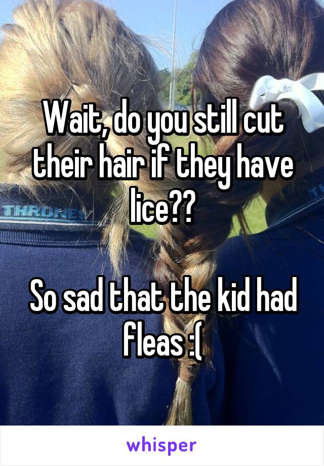 Wait, do you still cut their hair if they have lice??

So sad that the kid had fleas :(