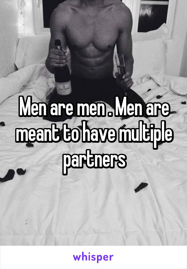 Men are men . Men are meant to have multiple partners