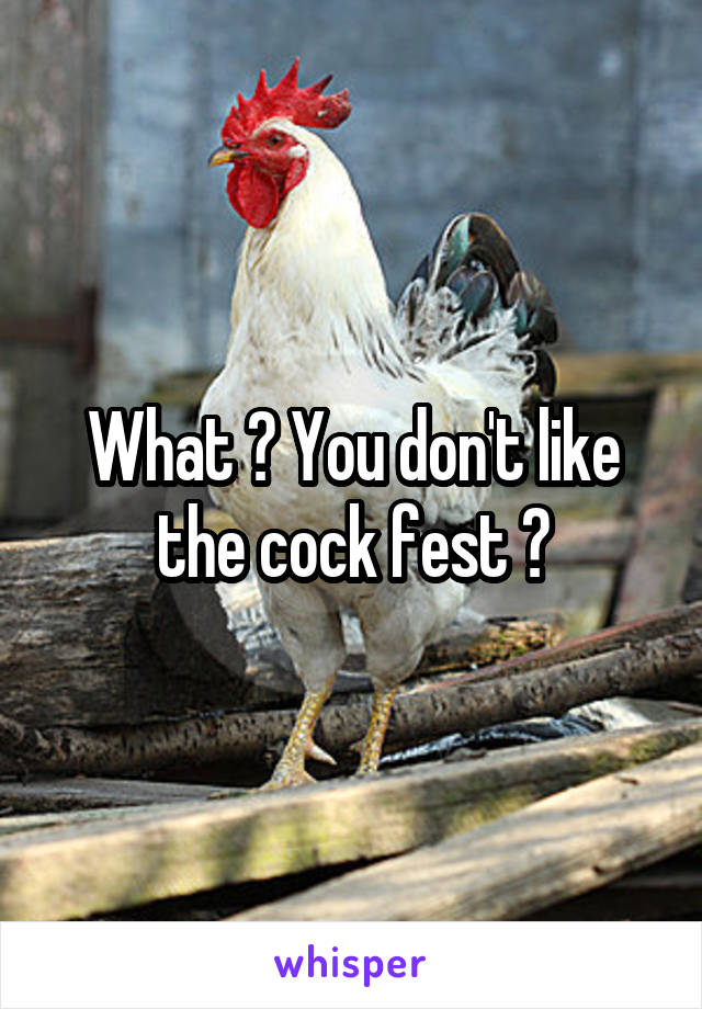 What ? You don't like the cock fest ?