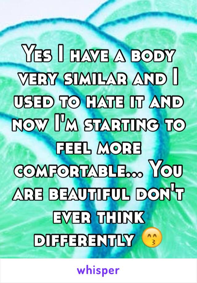 Yes I have a body very similar and I used to hate it and now I'm starting to feel more comfortable... You are beautiful don't ever think differently 😙