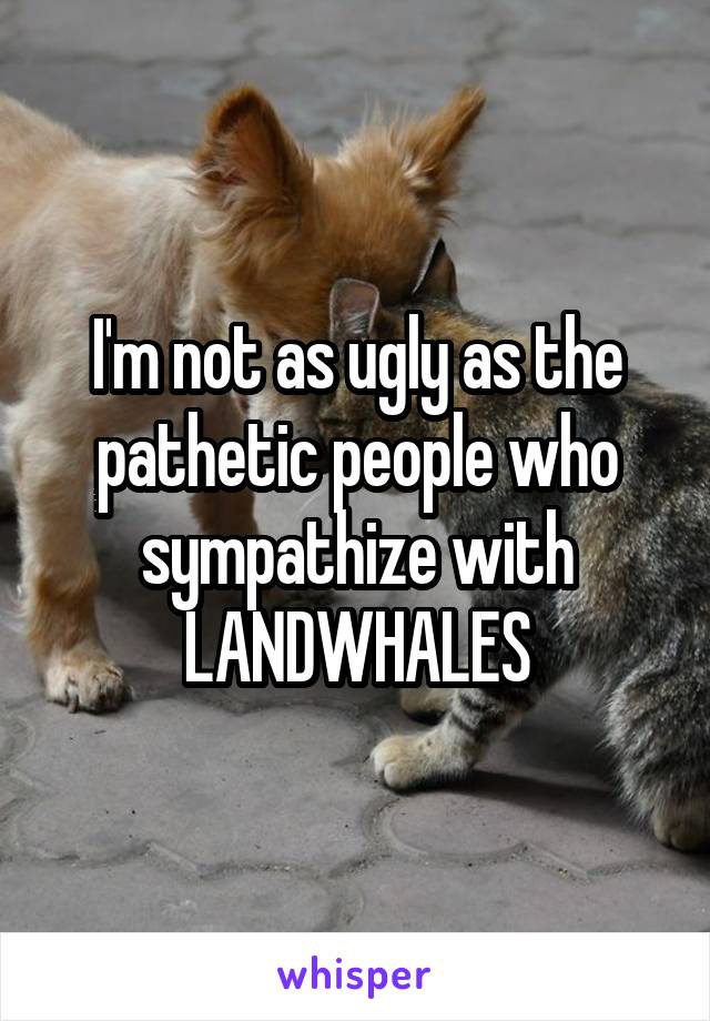 I'm not as ugly as the pathetic people who sympathize with LANDWHALES