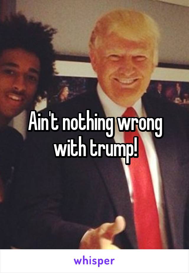 Ain't nothing wrong with trump!