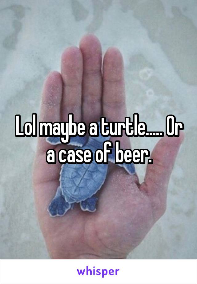 Lol maybe a turtle..... Or a case of beer.