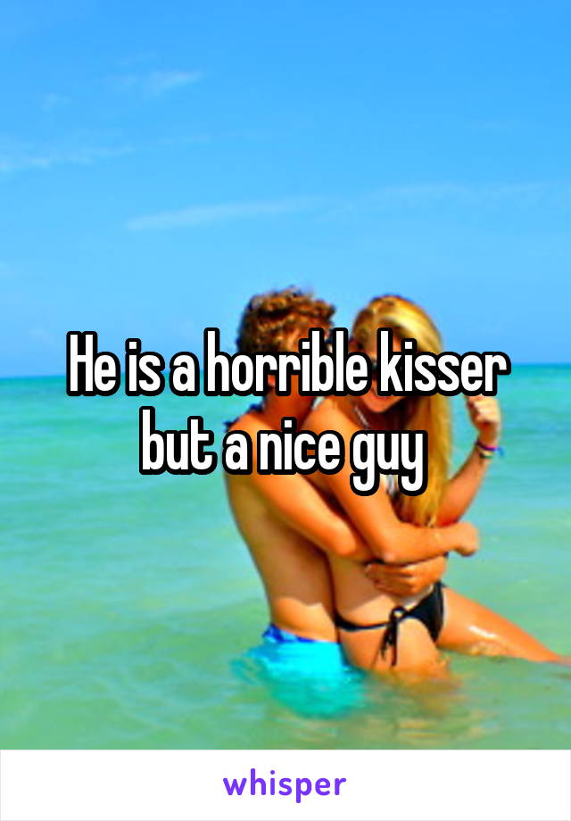 He is a horrible kisser but a nice guy 
