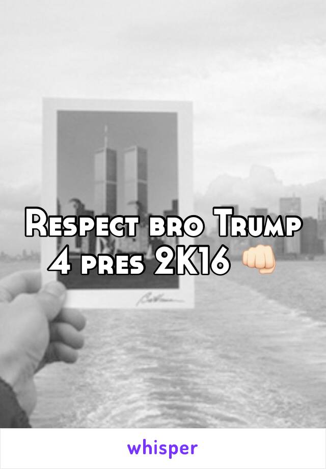 Respect bro Trump 4 pres 2K16 👊🏻