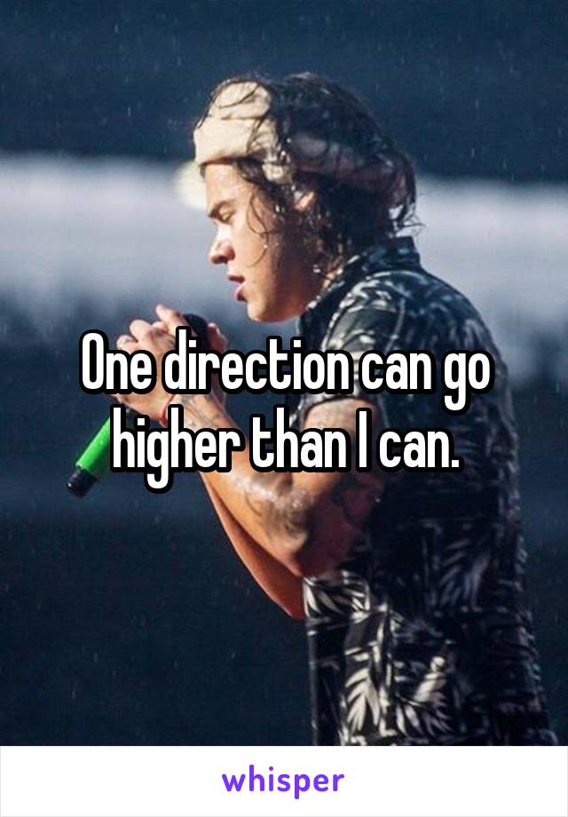 One direction can go higher than I can.