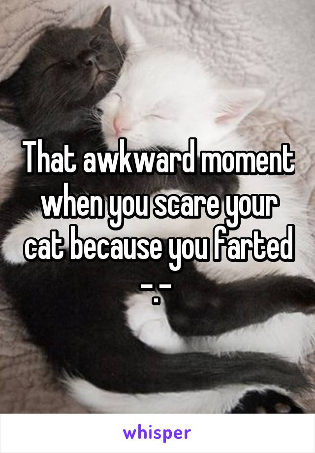 That awkward moment when you scare your cat because you farted -.- 