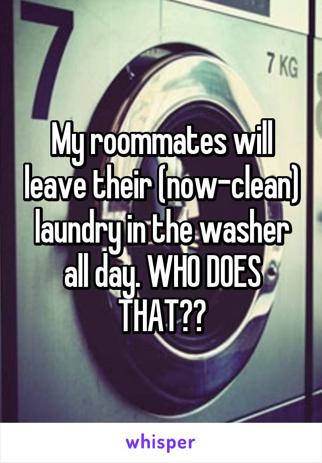 My roommates will leave their (now-clean) laundry in the washer all day. WHO DOES THAT??