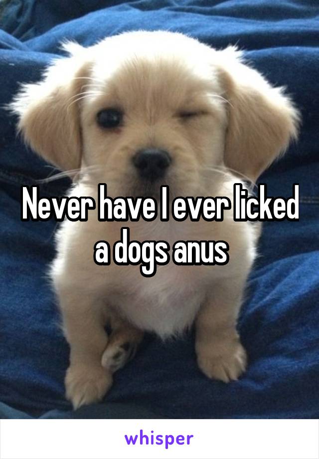 Never have I ever licked a dogs anus