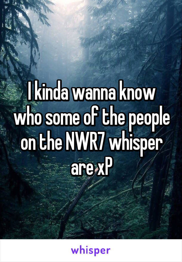 I kinda wanna know who some of the people on the NWR7 whisper are xP
