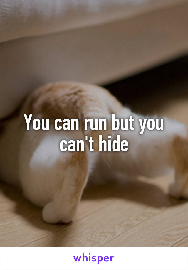You can run but you can't hide
