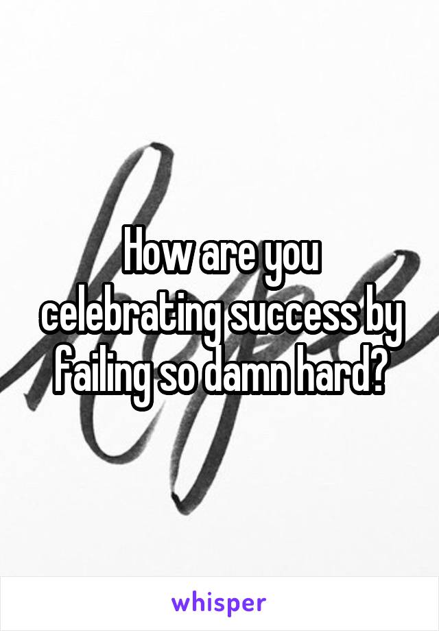 How are you celebrating success by failing so damn hard?