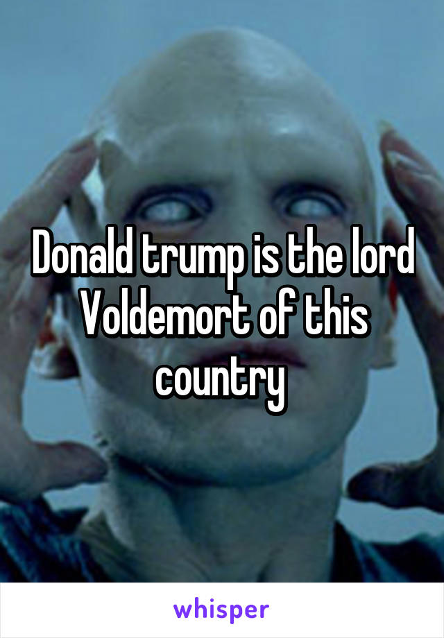 Donald trump is the lord Voldemort of this country 