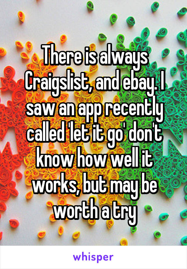 There is always Craigslist, and ebay. I saw an app recently called 'let it go' don't know how well it works, but may be worth a try
