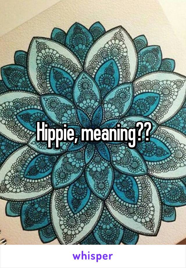 Hippie, meaning??