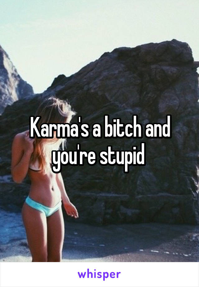 Karma's a bitch and you're stupid 