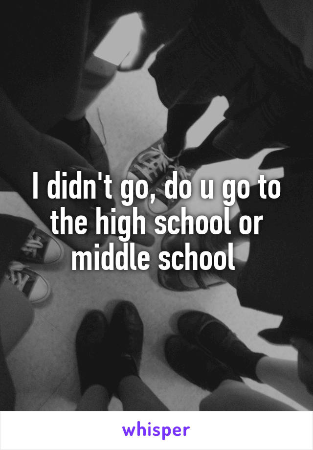 I didn't go, do u go to the high school or middle school 